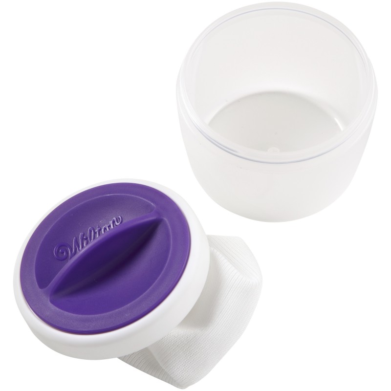 Wilton 1907-1348 Fondant Icing Decorating Gum Paste Dusting Cup w/ Fabric Pouch 