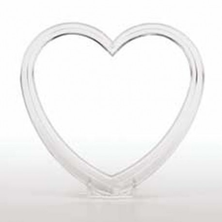 4 1/4 IN. CRYSTAL-LOOK HEART FIGURINE/TOPPER SETTING
