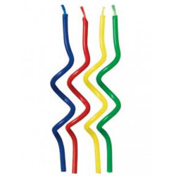RAINBOW COLORS CURLY CANDLES