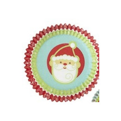 Snowflake Wishes Santa Standard Baking Cups