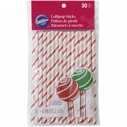 Set Betisoare Lollipop, Wilton "Candy Cane Swirl", 30 bucati
