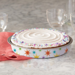 Bake and Bring Starburst Print Non-Stick Round Cake Pan