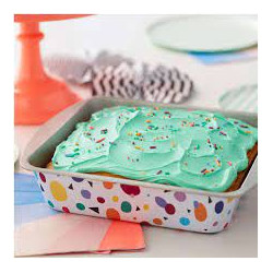 Bake and Bring Geometric Print Non-Stick Square Cake Pan