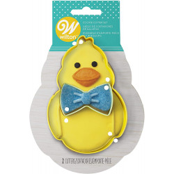 Chick with Mini Bow Tie 2 Pc Metal Cookie Cutter Set Wilton