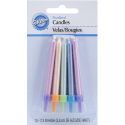 WILTON MULTICOLOR PEARLIZED CANDLES SET/10