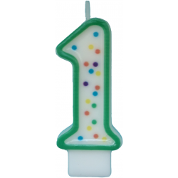 NUMERAL CANDLE 1 GREEN