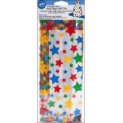 Colorful Stars Party Bags with Ties