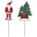 WILTON 'SANTA AND CHRISTMAS TREE PICKS' CUPCAKE TOPPERS (12PC.)