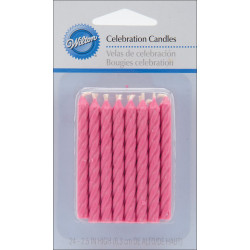 24/PK BDAY CANDLES PNK