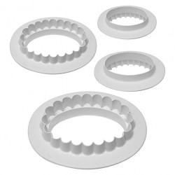 Plain & Fluted Oval Cutters Set/4