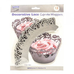 PME Holly Cupcake Wrappers Silver 12pk