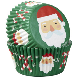 SANTA CUPCAKE LINERS, 75-COUNT
