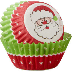 SANTA MINI CUPCAKE LINERS
