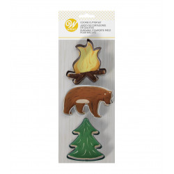 WILTON COOKIE CUTTERS FIRE/BEAR/TREE SET/3